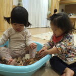 落ち葉遊び（１歳）